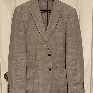 Murano linen Sport Coat (gray w/ blue pinstripe)